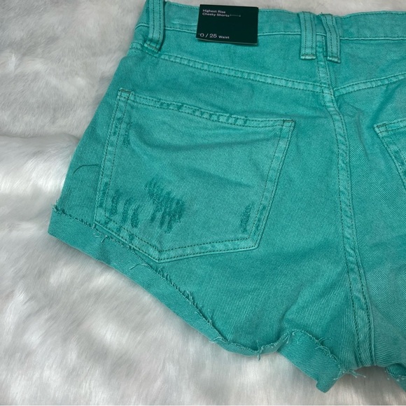 NWT Super-High Rise Cheeky Jean Shorts - Wild Fable™- Aqua Blue SIZE 0 - Picture 10 of 14